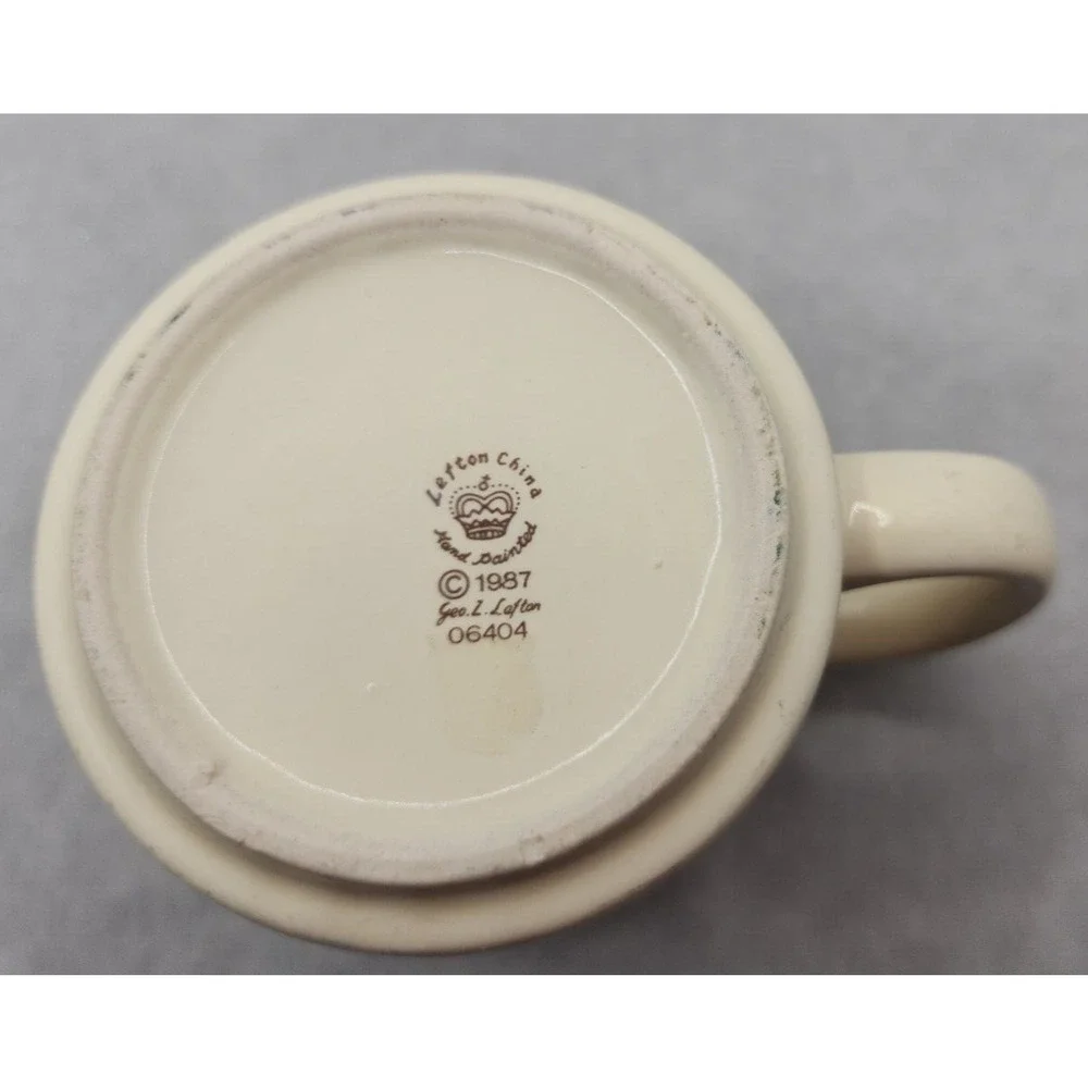 Vintage 1987 I‎ Love You Mom Coffee Cup Mug Lefton China Handpainted MS